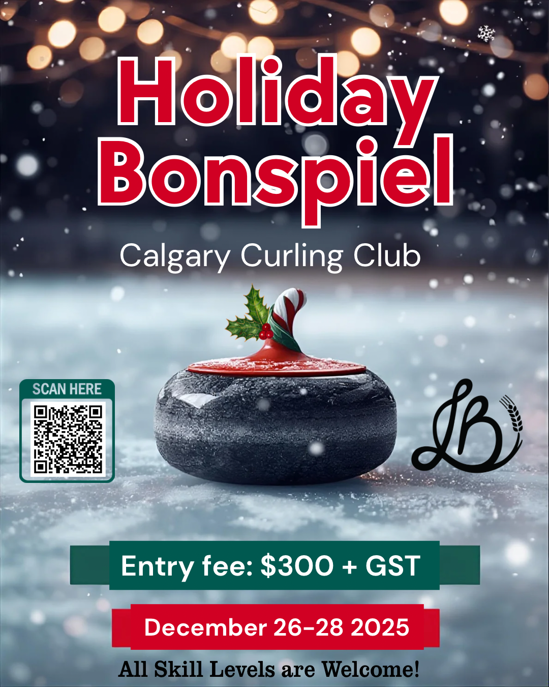 Curling Stone with Holiday Cheer