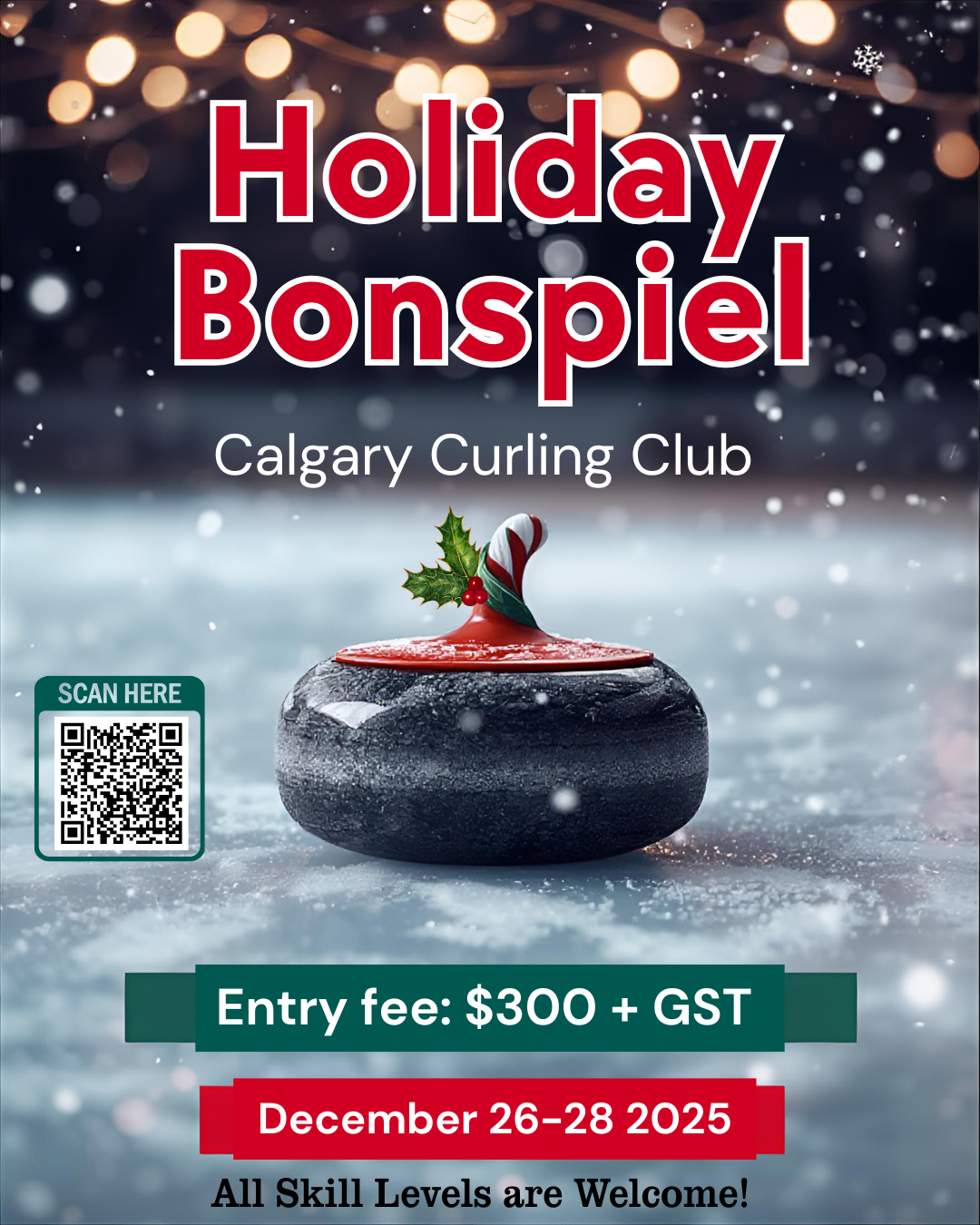 Curling Stone with Holiday Cheer